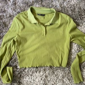 Shein Lime Green Collared Top